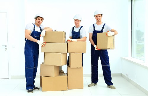 Packed moving boxes prepared for house removals in Hire