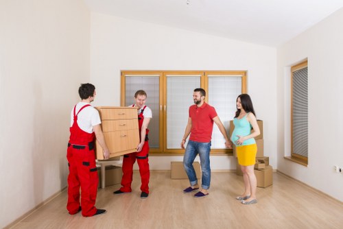 Prepared home move checklist with packed boxes and wrapped furniture